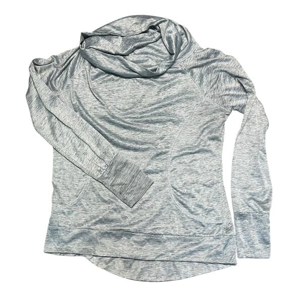 SERIES 8 FITNESS Gray Cowl Neck Pullover Top Size Large Activewear Long Sleeve - Picture 7 of 10
